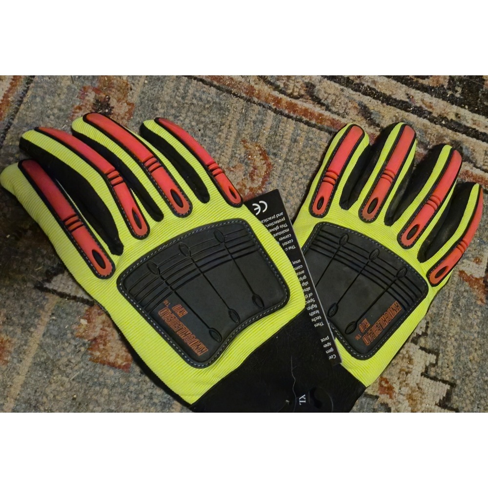 Majestic Knucklehead X10 Impact Work Gloves 21247HY Hi-Vis Yellow XXL NWT